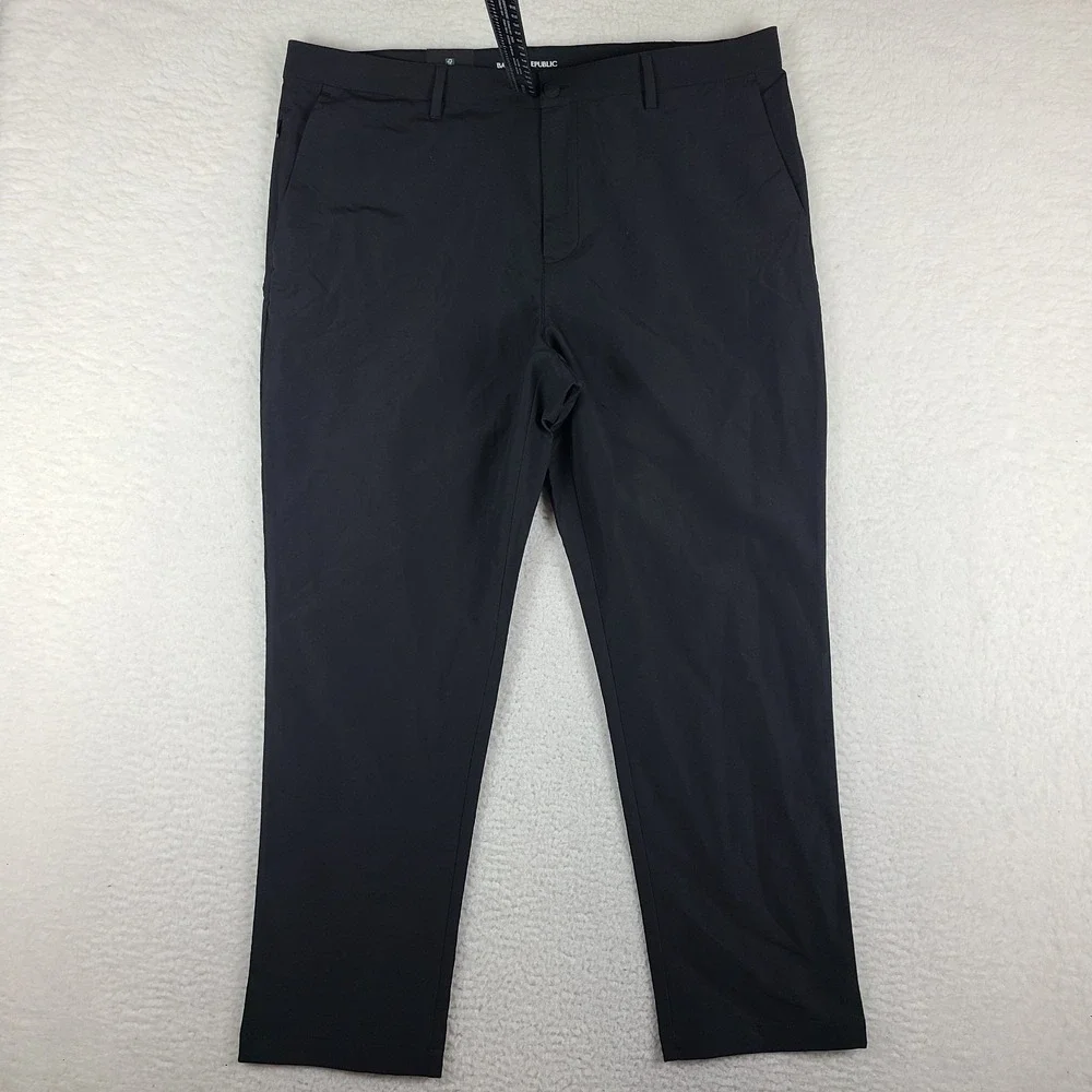 Banana Republic City Pants Mens 40x29 Black Activewear Performance Tech Golf NEW